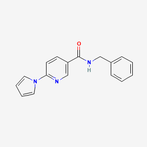 molecular formula C17H15N3O B7500885 N-benzyl-6-pyrrol-1-ylpyridine-3-carboxamide 