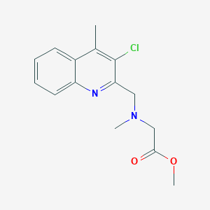 molecular formula C15H17ClN2O2 B7500891 Methyl 2-[(3-chloro-4-methylquinolin-2-yl)methyl-methylamino]acetate 