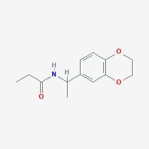 molecular formula C13H17NO3 B7500928 N-[1-(2,3-dihydro-1,4-benzodioxin-6-yl)ethyl]propanamide 
