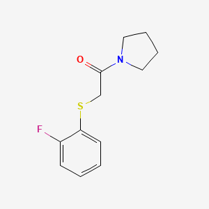 molecular formula C12H14FNOS B7500961 2-[(2-Fluorophenyl)sulfanyl]-1-(pyrrolidin-1-yl)ethan-1-one 