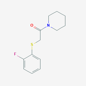 molecular formula C13H16FNOS B7500969 2-(2-Fluorophenyl)sulfanyl-1-piperidin-1-ylethanone 