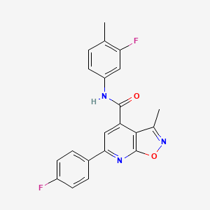 molecular formula C21H15F2N3O2 B7501003 N-(3-fluoro-4-methylphenyl)-6-(4-fluorophenyl)-3-methyl[1,2]oxazolo[5,4-b]pyridine-4-carboxamide 
