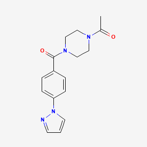 molecular formula C16H18N4O2 B7501019 1-[4-(4-Pyrazol-1-ylbenzoyl)piperazin-1-yl]ethanone 