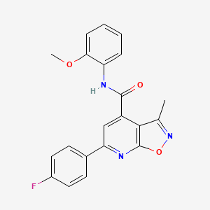 molecular formula C21H16FN3O3 B7501021 6-(4-fluorophenyl)-N-(2-methoxyphenyl)-3-methyl[1,2]oxazolo[5,4-b]pyridine-4-carboxamide 