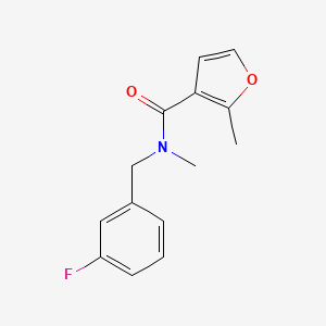 molecular formula C14H14FNO2 B7501026 N-[(3-fluorophenyl)methyl]-N,2-dimethylfuran-3-carboxamide 