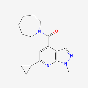 molecular formula C17H22N4O B7501031 azepan-1-yl(6-cyclopropyl-1-methyl-1H-pyrazolo[3,4-b]pyridin-4-yl)methanone 