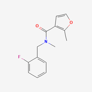 molecular formula C14H14FNO2 B7501033 N-[(2-fluorophenyl)methyl]-N,2-dimethylfuran-3-carboxamide 