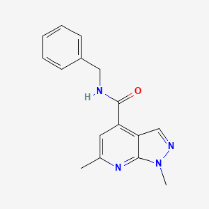 molecular formula C16H16N4O B7501044 N-benzyl-1,6-dimethyl-1H-pyrazolo[3,4-b]pyridine-4-carboxamide 