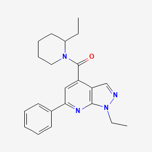 molecular formula C22H26N4O B7501072 (1-ethyl-6-phenyl-1H-pyrazolo[3,4-b]pyridin-4-yl)(2-ethylpiperidin-1-yl)methanone 
