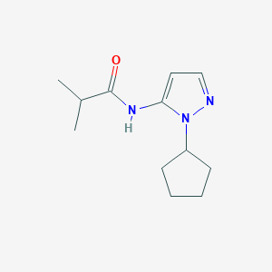 molecular formula C12H19N3O B7501084 N-(2-cyclopentylpyrazol-3-yl)-2-methylpropanamide 