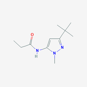 molecular formula C11H19N3O B7501086 N-(5-tert-butyl-2-methylpyrazol-3-yl)propanamide 