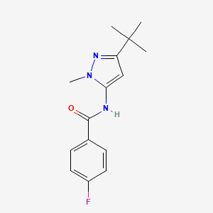 molecular formula C15H18FN3O B7501094 N-(5-tert-butyl-2-methylpyrazol-3-yl)-4-fluorobenzamide 