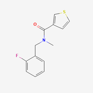 molecular formula C13H12FNOS B7501127 N-[(2-fluorophenyl)methyl]-N-methylthiophene-3-carboxamide 
