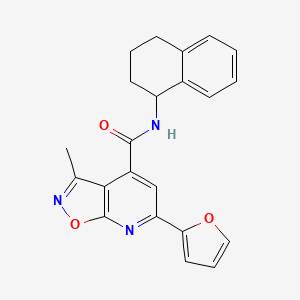 molecular formula C22H19N3O3 B7501150 6-(furan-2-yl)-3-methyl-N-(1,2,3,4-tetrahydronaphthalen-1-yl)[1,2]oxazolo[5,4-b]pyridine-4-carboxamide 