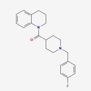 molecular formula C22H25FN2O B7501162 3,4-dihydro-2H-quinolin-1-yl-[1-[(4-fluorophenyl)methyl]piperidin-4-yl]methanone 