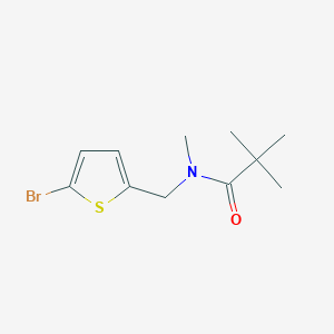 molecular formula C11H16BrNOS B7501175 N-[(5-bromothiophen-2-yl)methyl]-N,2,2-trimethylpropanamide 