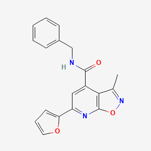 molecular formula C19H15N3O3 B7501186 N-benzyl-6-(furan-2-yl)-3-methyl[1,2]oxazolo[5,4-b]pyridine-4-carboxamide 
