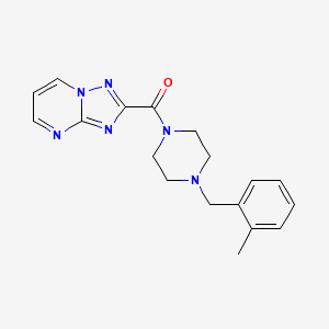 [4-[(2-Methylphenyl)methyl]piperazin-1-yl]-([1,2,4]triazolo[1,5-a]pyrimidin-2-yl)methanone