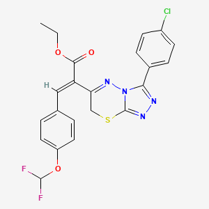 molecular formula C22H17ClF2N4O3S B7501250 ethyl (E)-2-[3-(4-chlorophenyl)-7H-[1,2,4]triazolo[3,4-b][1,3,4]thiadiazin-6-yl]-3-[4-(difluoromethoxy)phenyl]prop-2-enoate 