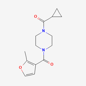 molecular formula C14H18N2O3 B7501291 Cyclopropyl-[4-(2-methylfuran-3-carbonyl)piperazin-1-yl]methanone 