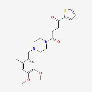 molecular formula C22H28N2O4S B7501295 1-[4-[(4,5-Dimethoxy-2-methylphenyl)methyl]piperazin-1-yl]-4-thiophen-2-ylbutane-1,4-dione 