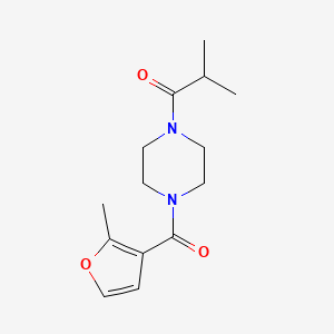 molecular formula C14H20N2O3 B7501317 2-Methyl-1-[4-(2-methylfuran-3-carbonyl)piperazin-1-yl]propan-1-one 