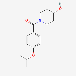 molecular formula C15H21NO3 B7501346 (4-Hydroxypiperidin-1-yl)-(4-propan-2-yloxyphenyl)methanone 