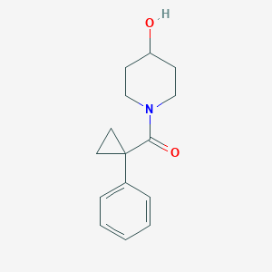 molecular formula C15H19NO2 B7501355 (4-Hydroxypiperidin-1-yl)(1-phenylcyclopropyl)methanone 