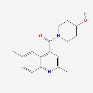 (2,6-Dimethylquinolin-4-yl)-(4-hydroxypiperidin-1-yl)methanone