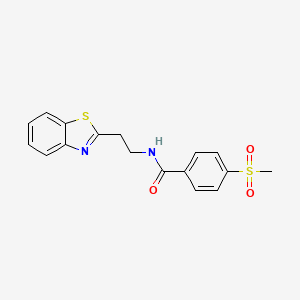 molecular formula C17H16N2O3S2 B7501404 N-[2-(1,3-benzothiazol-2-yl)ethyl]-4-methylsulfonylbenzamide 