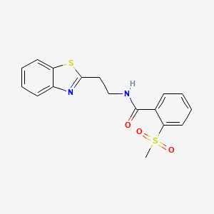 molecular formula C17H16N2O3S2 B7501412 N-[2-(1,3-benzothiazol-2-yl)ethyl]-2-methylsulfonylbenzamide 