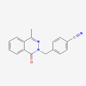 molecular formula C17H13N3O B7501498 4-[(4-Methyl-1-oxophthalazin-2-yl)methyl]benzonitrile 