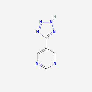 molecular formula C5H4N6 B7501505 5-(1H-Tetrazol-5-yl)pyrimidine 
