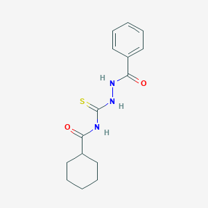 molecular formula C15H19N3O2S B7501506 N-(benzamidocarbamothioyl)cyclohexanecarboxamide 