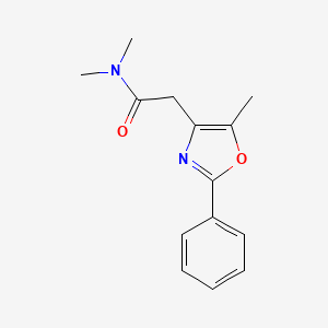 molecular formula C14H16N2O2 B7501519 N,N-dimethyl-2-(5-methyl-2-phenyl-1,3-oxazol-4-yl)acetamide 