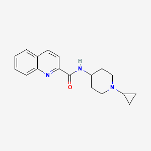 molecular formula C18H21N3O B7501529 N-(1-cyclopropylpiperidin-4-yl)quinoline-2-carboxamide 