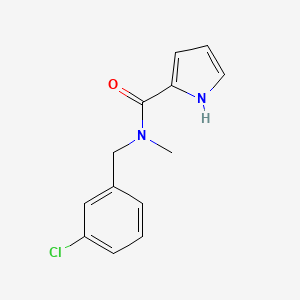 molecular formula C13H13ClN2O B7501541 N-[(3-chlorophenyl)methyl]-N-methyl-1H-pyrrole-2-carboxamide 