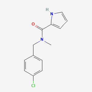 molecular formula C13H13ClN2O B7501555 N-[(4-chlorophenyl)methyl]-N-methyl-1H-pyrrole-2-carboxamide 