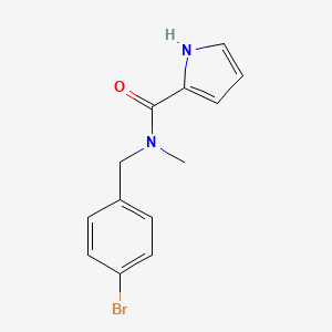 molecular formula C13H13BrN2O B7501562 N-[(4-bromophenyl)methyl]-N-methyl-1H-pyrrole-2-carboxamide 