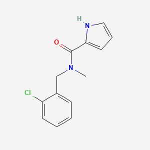 molecular formula C13H13ClN2O B7501570 N-[(2-chlorophenyl)methyl]-N-methyl-1H-pyrrole-2-carboxamide 