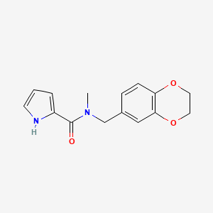 molecular formula C15H16N2O3 B7501586 N-(2,3-dihydro-1,4-benzodioxin-6-ylmethyl)-N-methyl-1H-pyrrole-2-carboxamide 
