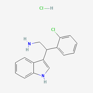 molecular formula C16H16Cl2N2 B7501591 2-(2-chlorophenyl)-2-(1H-indol-3-yl)ethanamine;hydrochloride 