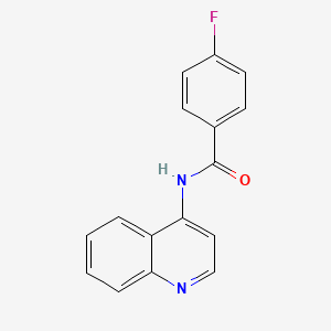 molecular formula C16H11FN2O B7501639 4-fluoro-N-(quinolin-4-yl)benzamide 
