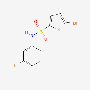 molecular formula C11H9Br2NO2S2 B7501647 5-bromo-N-(3-bromo-4-methylphenyl)thiophene-2-sulfonamide 
