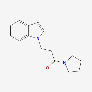 molecular formula C15H18N2O B7501707 3-Indol-1-yl-1-pyrrolidin-1-ylpropan-1-one 