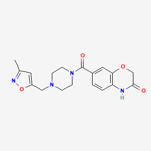 molecular formula C18H20N4O4 B7501734 7-[4-[(3-methyl-1,2-oxazol-5-yl)methyl]piperazine-1-carbonyl]-4H-1,4-benzoxazin-3-one 