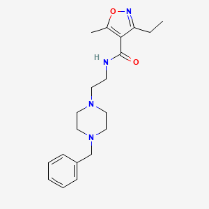 molecular formula C20H28N4O2 B7501808 N-[2-(4-benzylpiperazin-1-yl)ethyl]-3-ethyl-5-methyl-1,2-oxazole-4-carboxamide 