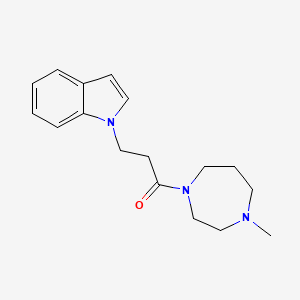 molecular formula C17H23N3O B7501893 3-Indol-1-yl-1-(4-methyl-1,4-diazepan-1-yl)propan-1-one 