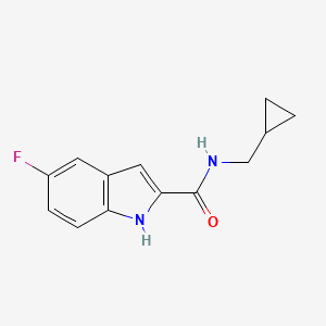 molecular formula C13H13FN2O B7501897 N-(cyclopropylmethyl)-5-fluoro-1H-indole-2-carboxamide 