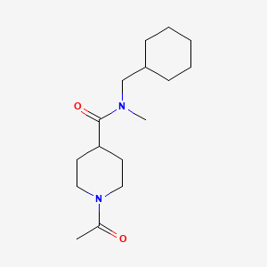 molecular formula C16H28N2O2 B7501920 1-acetyl-N-(cyclohexylmethyl)-N-methylpiperidine-4-carboxamide 
